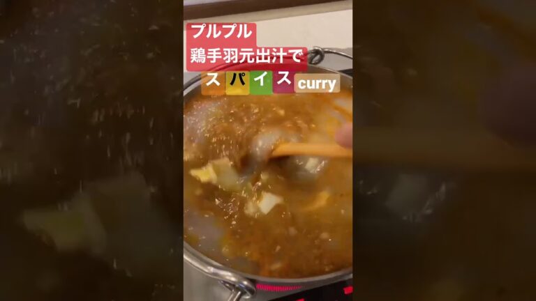 鶏手羽元出汁でスパイスカレー