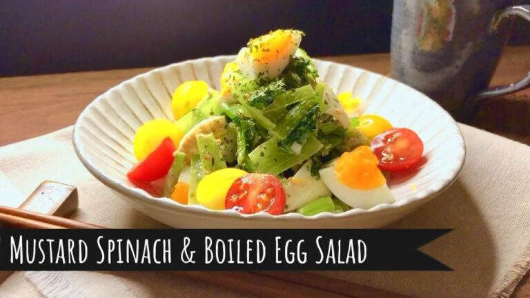 Mustard Spinach and Boiled Egg Salad / ゆで卵と小松菜のサラダ