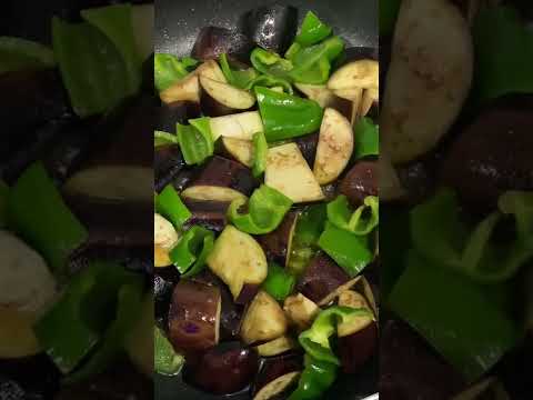 ナスとピーマン味噌炒め