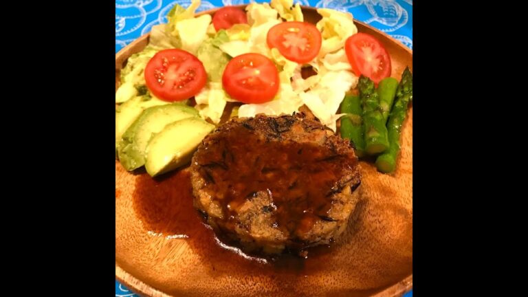 高野豆腐とひじきのハンバーグ Koya Tofu and Hijiki Hamburger कोया टोफू और हिजिकी हैमबर्गर