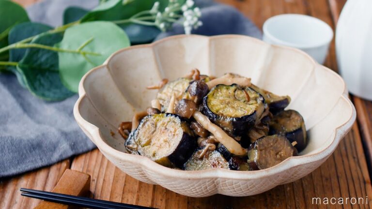 【なすとしめじのみそマヨ炒め】作り置きにも！食材2つで簡単おかずレシピ♪｜macaroni（マカロニ）