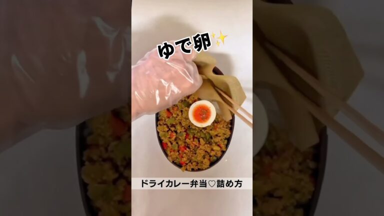 ドライカレーののっけ弁当　お弁当の詰め方【ドライカレー】／How to pack a bento 【dry curry】 #shorts