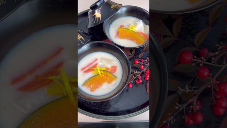 Japanese traditional food！豆乳白味噌雑煮　@でんきやアコのおうちごはん