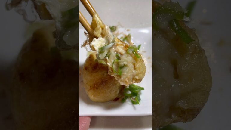 油揚げで包む簡単アレンジメニュー！長芋とチーズのとろとろ焼き#shorts#簡単レシピ#簡単料理