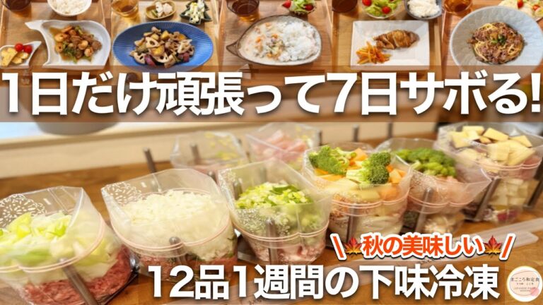 【1週間献立】7日サボるための下味冷凍&作りおき12品！秋の始まりに食べたい10分で出来る簡単で美味しいもの集めました✨