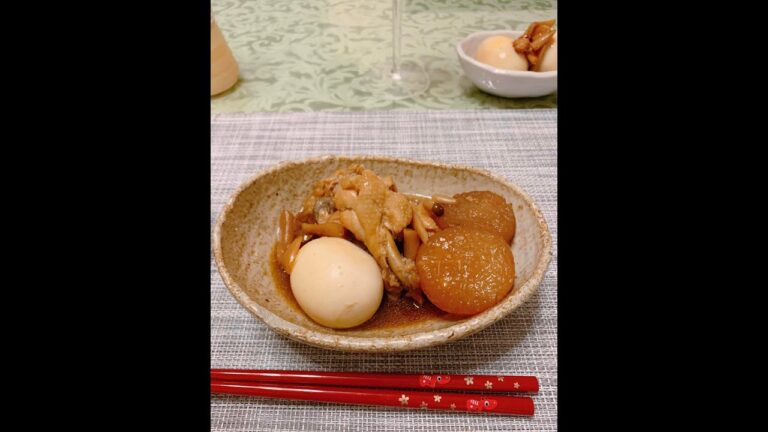 これでもダイエット食！業務スーパーの冷凍大根で作った鳥手羽元の黒酢煮　#ダイエットレシピ  #業務スーパー