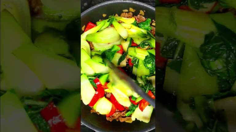 牛バラ肉とチンゲン菜のオイスターソース炒め