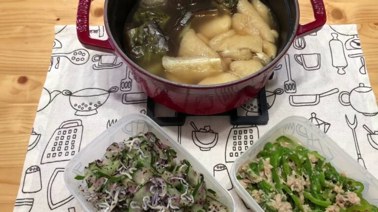 作り置き常備菜★胡瓜としらすのゆかり和え・無限ピーマン・茄子と油揚げの炊き合わせ