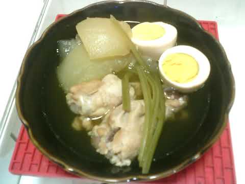 畑日記㉒　手羽先とトーガン　＆　サツマイモの茎　おでん風煮込み