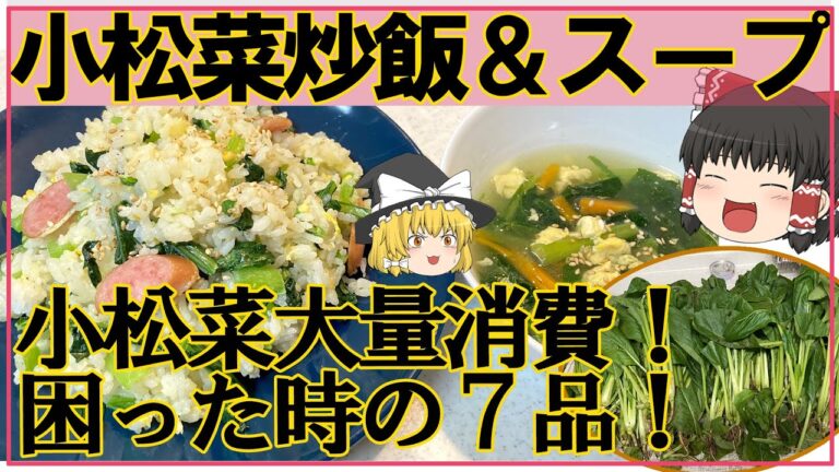 大量の小松菜！困った時の大量消費【小松菜のチャーハンとスープ】
