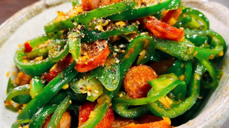 米2合がマジ秒で無くなりますw 世界一簡単で超旨い『やみつきウインナーピーマン』Addictive Wiener pepper 더 위너 페퍼 一个不起的温椒 おつまみ 低糖質 常備菜 弁当 먹방