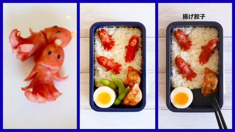 ✨オシャレ弁当🍱宇宙人ウィンナー作り方と詰め方。ご飯マジック💫