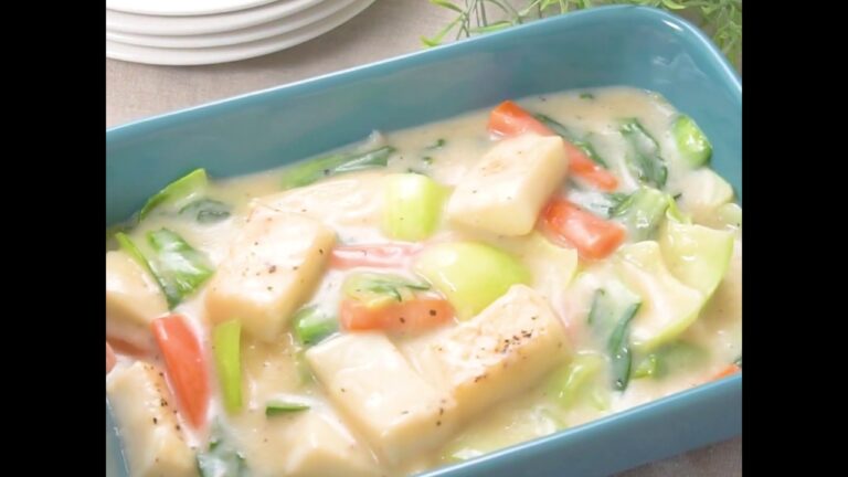 ぷりぷりのいかとシャキシャキ野菜 イカと青梗菜のクリーム煮 ｜ moguna[モグナ]