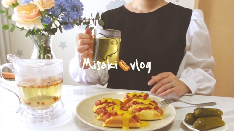 vlog | 在宅勤務で時短アレンジレシピ🌭 (ホットックでシナモンロール!?、くるくる竹輪のオニオンリング、冷やし中華、生春巻き、ネギ炒飯、ホットケーキミックスでミニホットドッグ❤️)