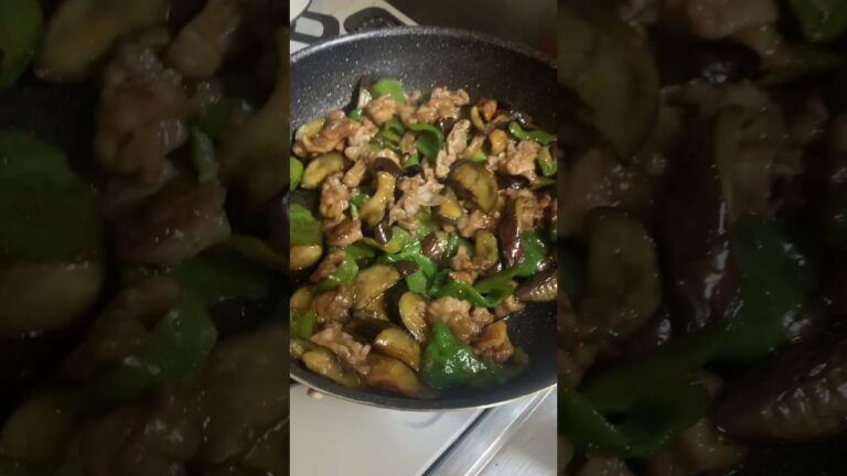 料理#shorts#ナスとピーマンと豚肉の炒め物