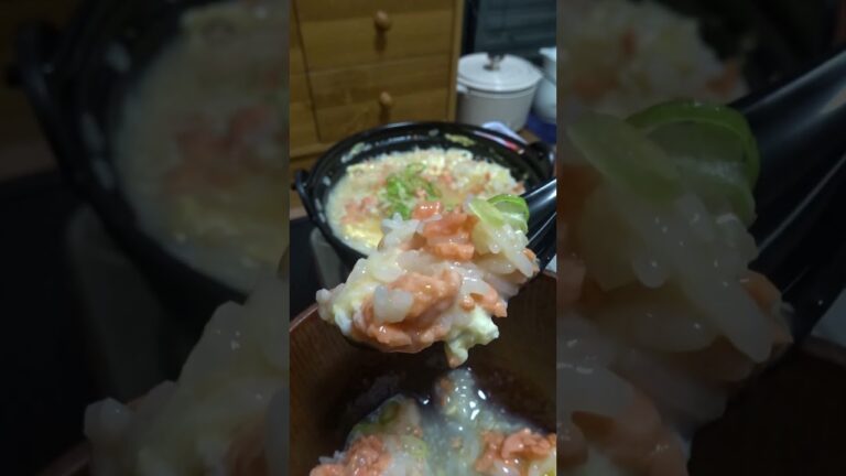 鮭雑炊で晩酌（ノンアルコール）