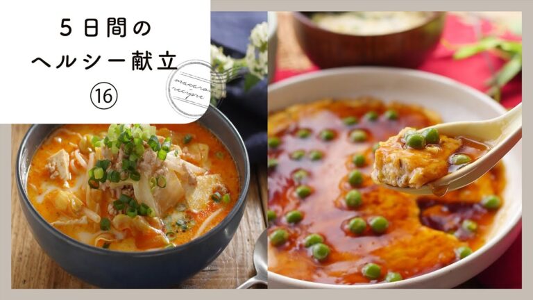 【管理栄養士が教える！5日間のヘルシー献立】栄養バランスの良い＆おいしい献立集［第15弾］