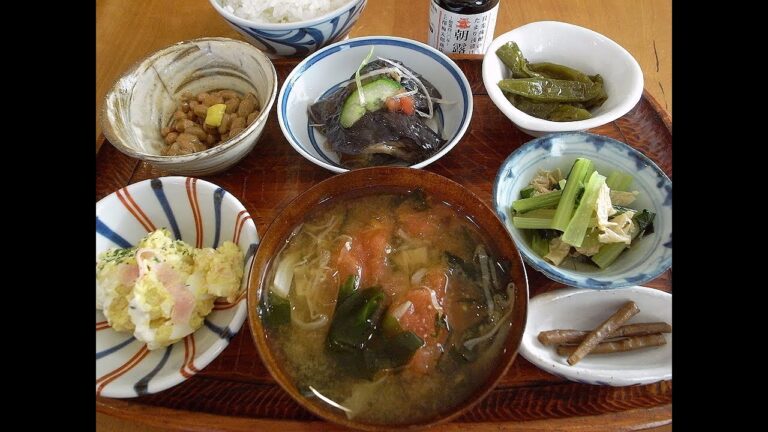 トマトとキャベツと若布の味噌汁で朝食 #Shorts