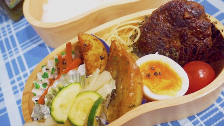【お弁当作り#6】彼ごはん。～ハンバーグの付け合わせって何が合うかな弁当～【同棲ごはん】