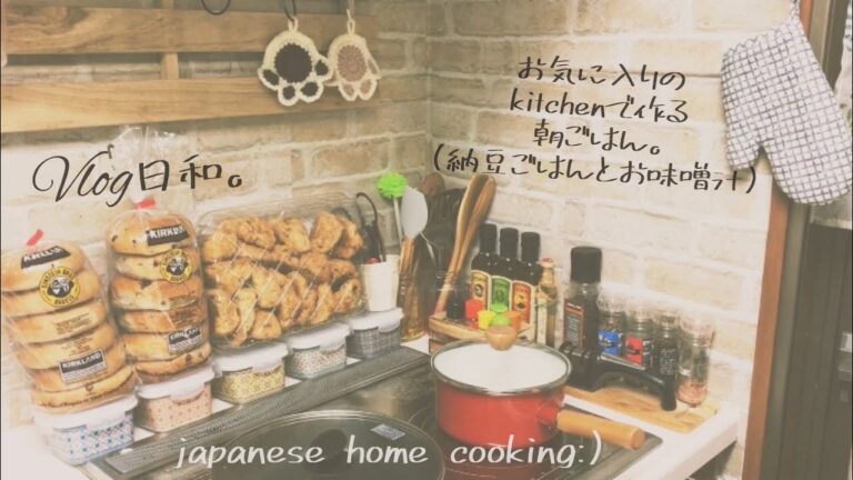 【Vlog日和。】簡単朝ごはん。和食。いつもの朝、日常の風景。slow life。free-lance。モーニングルーティン。理想は、丁寧な暮らし。