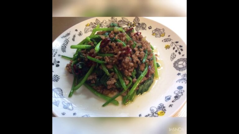 ほうれん草とひき肉の炒め物