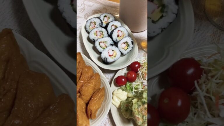 2023/01/05今夜は☆海苔巻きとお稲荷さん大会#揚げたてちくわとカニカマの磯辺揚げ#shorts