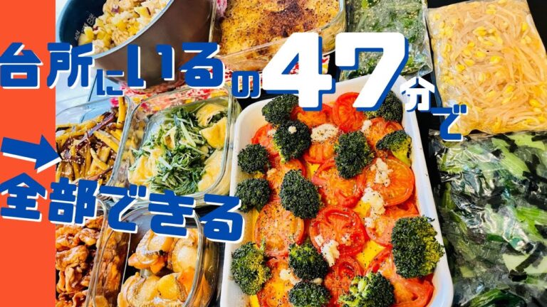 簡単レシピで10品作り置き！1時間以内で1週間分全部作る方法見せちゃうぞ！【作り置き実況＃43】