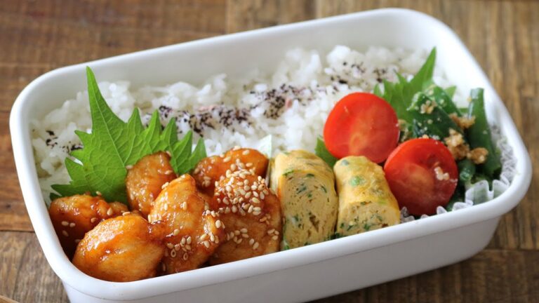 【お弁当作り】たった３品のささみヤンニョムチキン弁当bento＃614