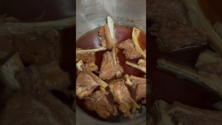 煮直したスペアリブ　圧力鍋よく働くな
