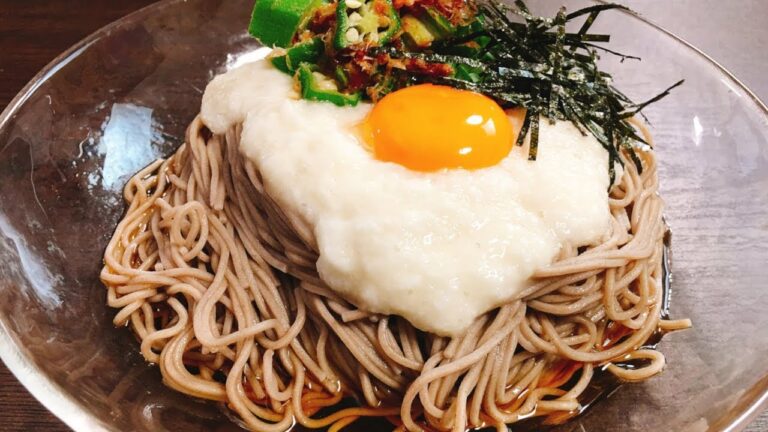 【主婦の皆さん毎日お疲れ様】暑すぎるし皆で今日はスーパー手抜きDAY‼『美味しいとろろ蕎麦』chilled buckwheat noodles