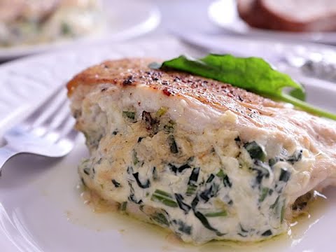 鶏むね肉で、ほうれん草とクリームチーズの挟み焼き