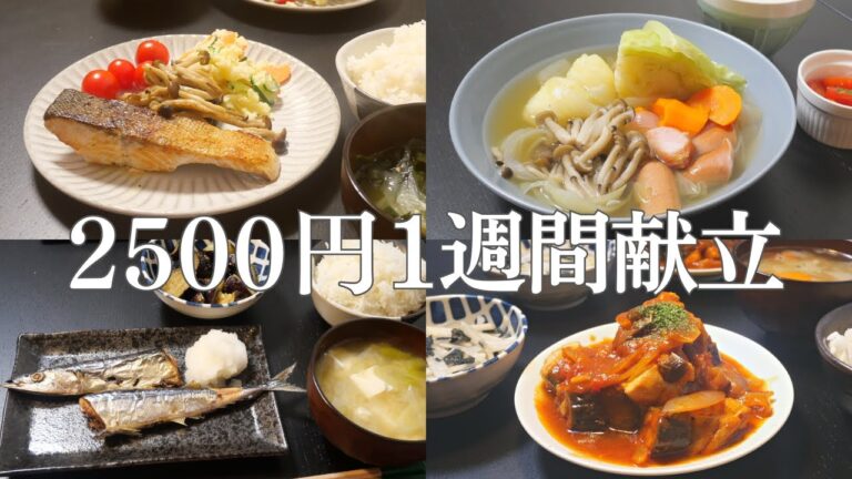 【1週間献立】定番食材で作る節約晩ご飯レシピ【節約】