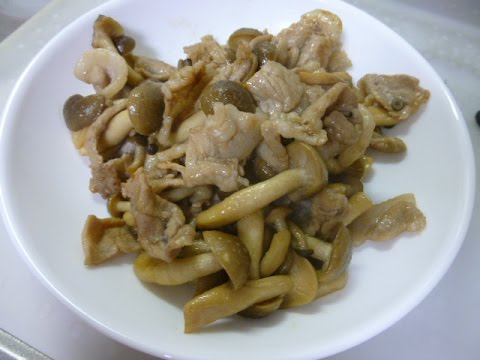 【レシピ】しめじと薄切り豚肉の炒め物の作り方　How to make fried pork and mushrooms