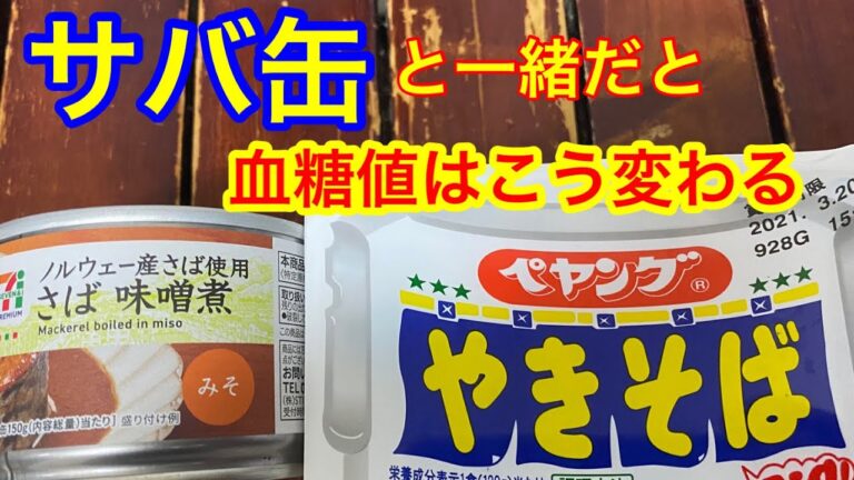 【血糖値を下げる！抑制する食材】サバ缶+ペヤングソース焼そば　血糖値はどう変わる？