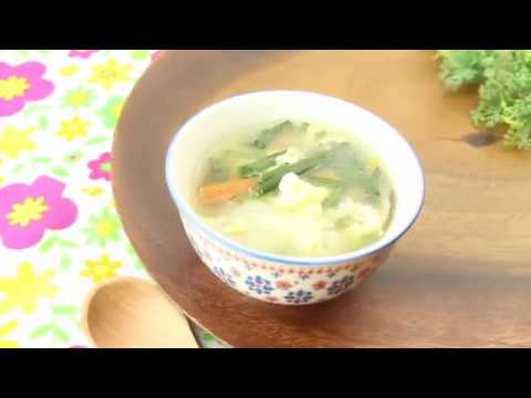 ニラのワンタンスープ