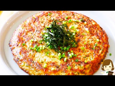 全部混ぜて焼くだけ！粉なしでヘルシーなのにコレがめっちゃ美味しい！お酒が超進みます！『ふわふわ焼き』の作り方