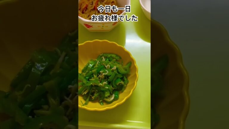 ピーマンのサラダ　切り干し大根　焼き豚肉