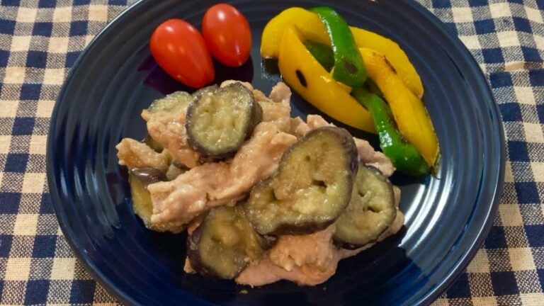 油使わない分だけカロリーオフ！豚肉とナスの味噌炒め　No oil means less calories! Sauteed Pork and Eggplant with Miso