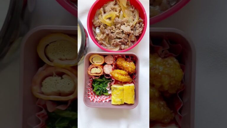 【簡単】絶対喜ばれる牛丼弁当！ #お弁当 #イラスト #お弁当おかず #ディズニー #弁当 #簡単おかず #簡単レシピ #簡単料理 #料理動画 #料理 #牛丼