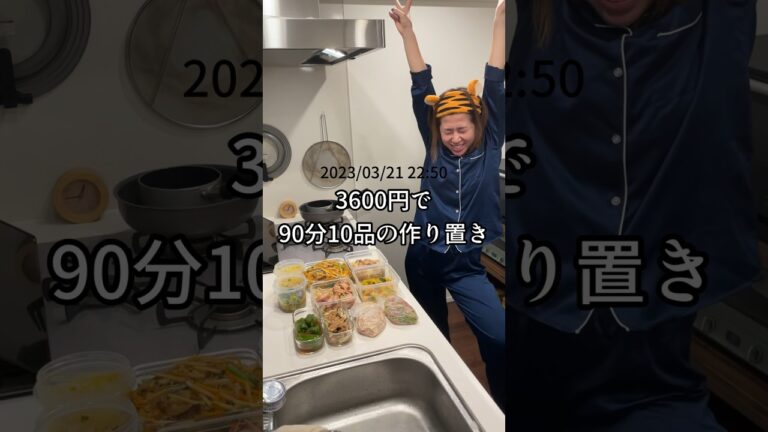 【3600円】ズボラ女子が90分で10品の作り置き#作り置き #常備菜 #下味冷凍