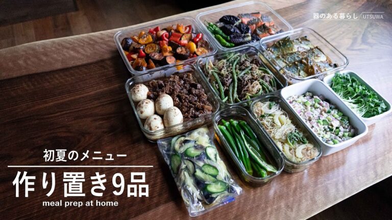 【作り置き9品】初夏の作り置き l 夏野菜 l 主菜と常備菜 l 40代主婦の日常 l 丁寧な暮らし l Early Summer Meal Prep