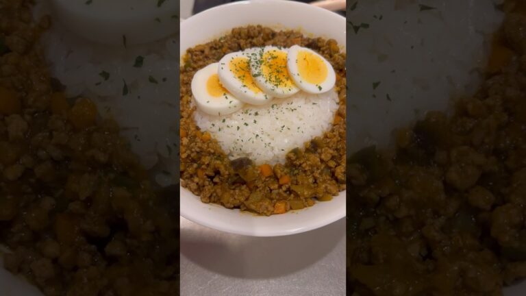 【ドライカレー】4種類の野菜がたっぷり入ってるよ！！#shorts #ドライカレー#ナス