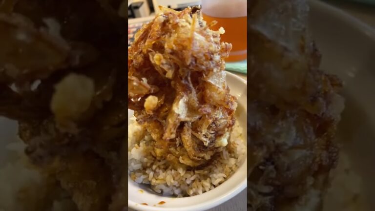 神田 上ル商店の海老と野菜のかき揚げ天丼 #shorts