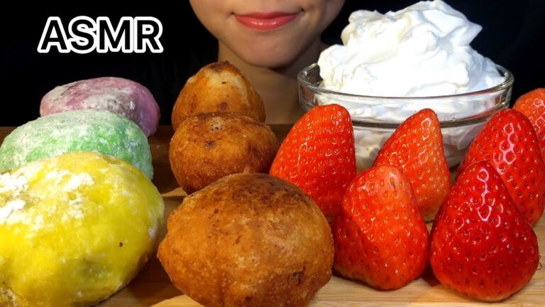 【ASMR/咀嚼音】チョコボール/クリーム大福/苺/chocolate ball /mochi /strawberry /mukbang【Eating sounds】