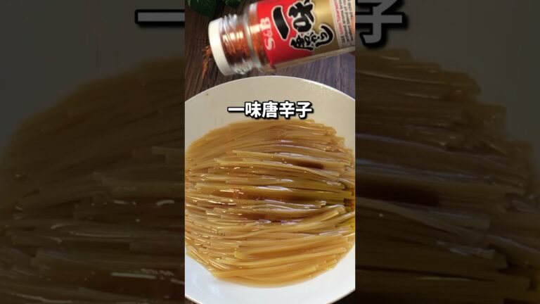和風パスタ（本つゆポン酢）をレンジで作って食べる動画 #shorts