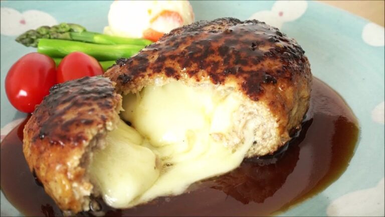 【料理】和風チーズインハンバーグを作る　cooking   치즈 함박스테이크　Cheese hamburger steak