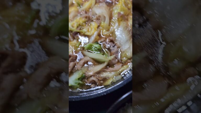 飯🍚🤣白菜🥬と豚肉のうま煮えのき漬け🤣