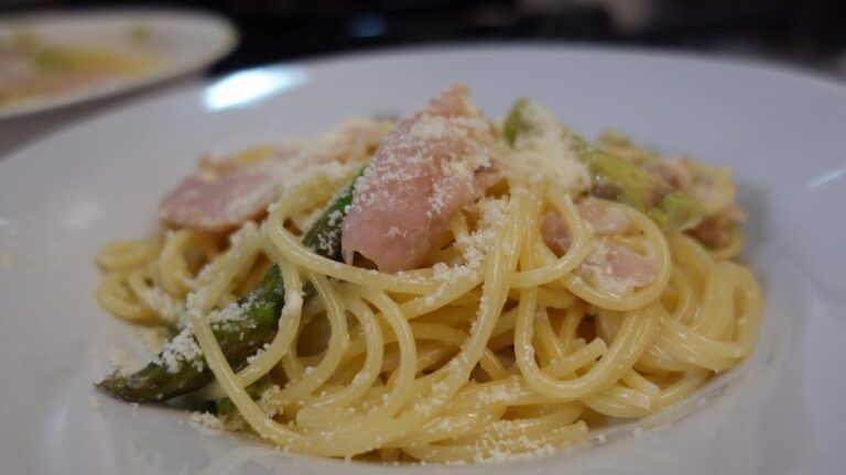 ＃３３　生ハムとアスパラガスの牛乳クリームパスタを作ろう！