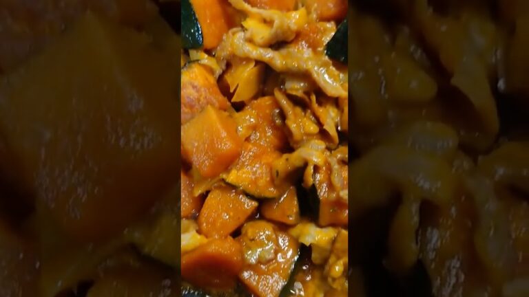 ぶちうまい！！！！かぼちゃ＆豚バラ肉のバターしょうゆ炒め！！