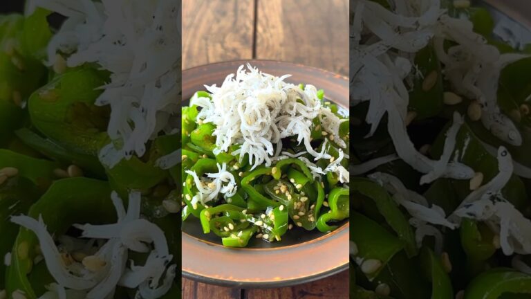 レンチンでポン🙌しらす盛り凄ぎ注意🤭　無限ピーマンと山盛りしらす